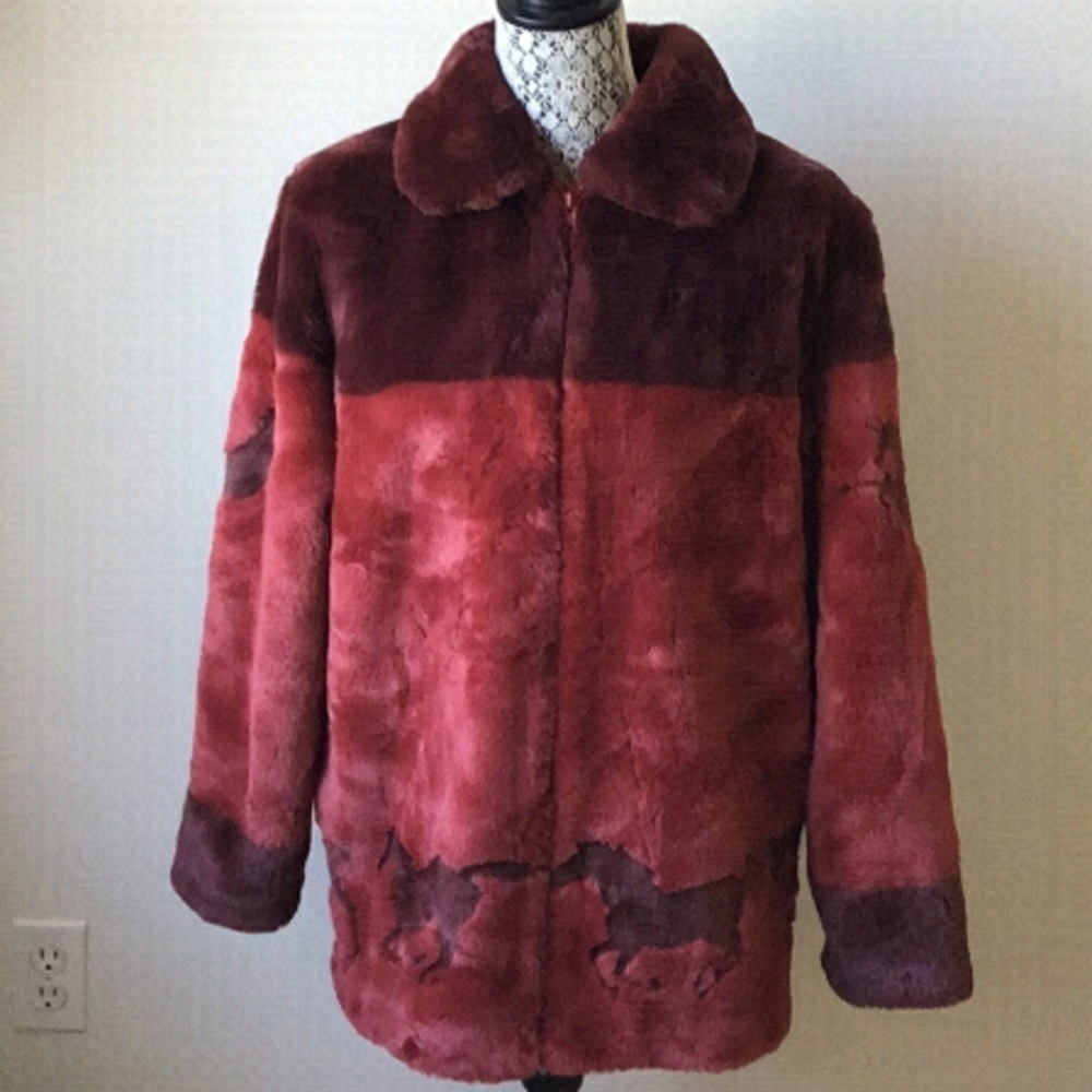 Elegant Maroon Teddy Jacket